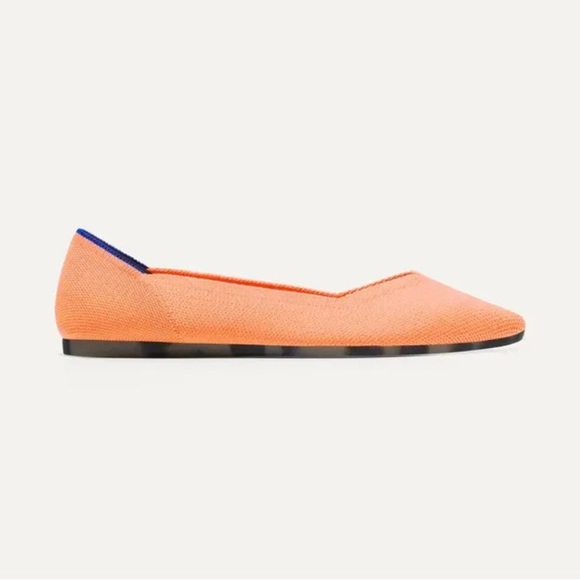 Rothy's Women's Classic Flats Slip-On Shoes "The Point" Tangerine - Picture 2 of 5